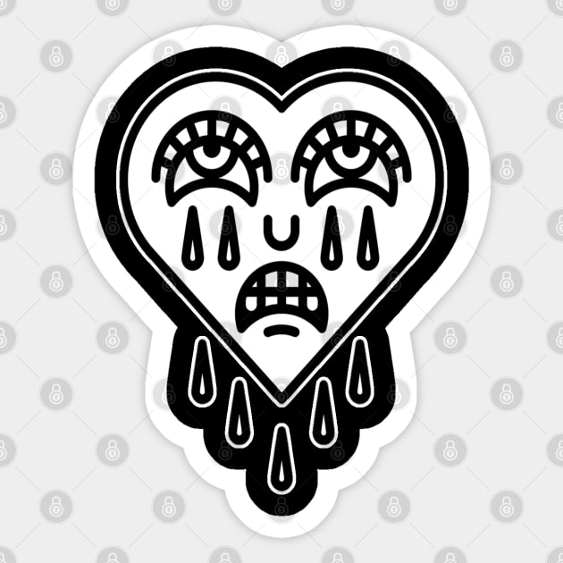 Crying Heart tattoo design Sticker by Jahaziel Sandoval